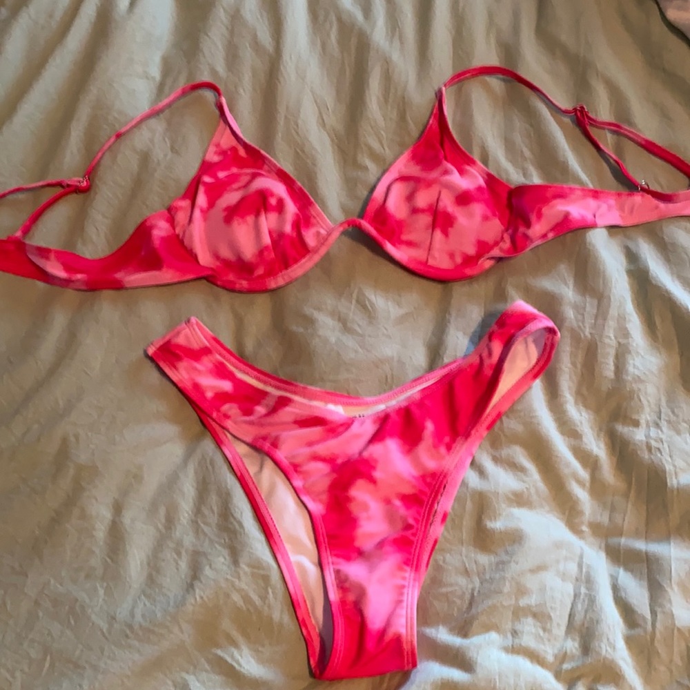 Pink tie dye bikini